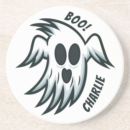 Halloween Ghosts individuelle Name Sandstone Unter Sandstein Untersetzer (Vorne)