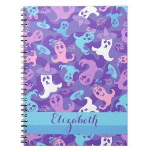 Halloween Ghosts Lila Personalisiertes Notebook Notizblock