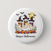 Halloween Ghosts Niedlich Herbst Personalisiert Button (Vorderseite)