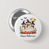Halloween Ghosts Niedlich Herbst Personalisiert Button (Vorne & Hinten)