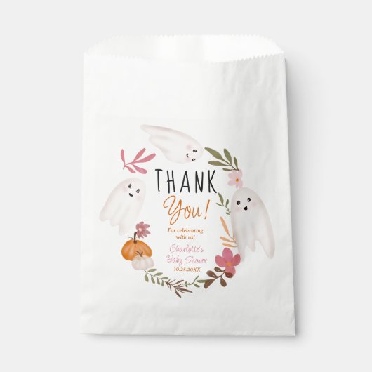 Halloween Ghosts Niedliche Babydusche Danke Geschenktütchen (Vorderseite)