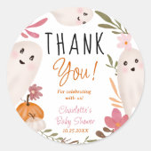 Halloween Ghosts Niedliche Babydusche Danke Runder Aufkleber (Vorderseite)