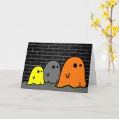 Halloween Ghosts Niedliche Karte (Gelbe Blume)
