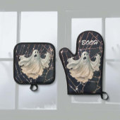 Halloween Ghosts Ofenhandschuh & Topflappen-Set