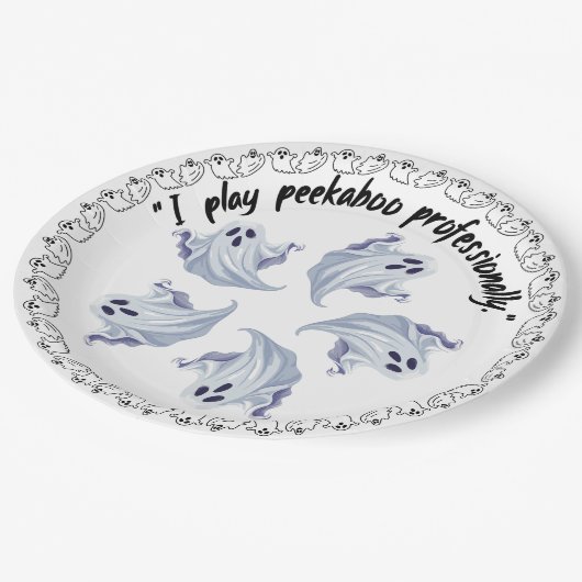 Halloween Ghosts on Pappteller (Schrägansicht)