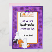Halloween Ghosts-Party Einladung (Vorne/Hinten)
