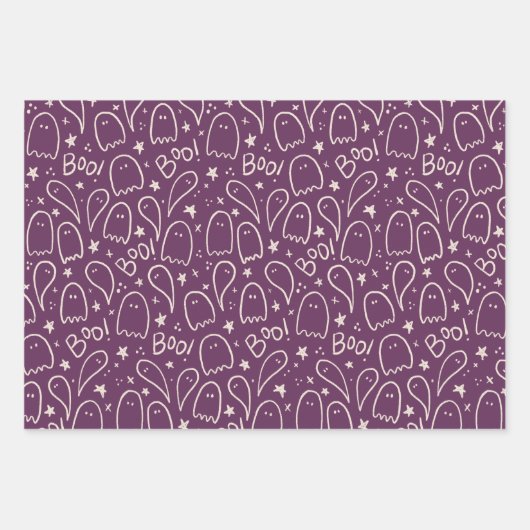 Halloween Ghosts Pattern-Geschenk Geschenkpapier Set (Vorderseite 3)