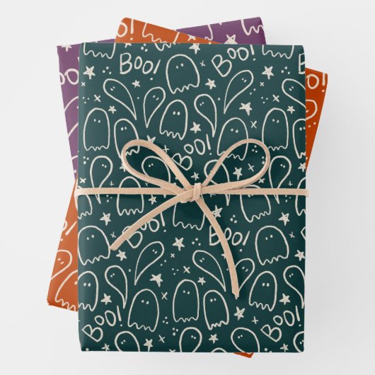 Halloween Ghosts Pattern-Geschenk Geschenkpapier Set (Beispiel)