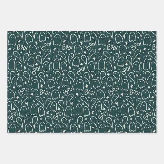 Halloween Ghosts Pattern-Geschenk Geschenkpapier Set (Vorderseite)