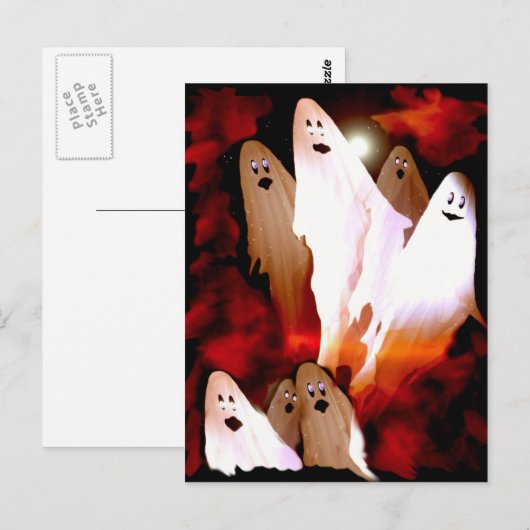 Halloween Ghosts Postkarte (Vorne/Hinten)