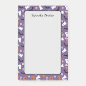 Halloween Ghosts Pumpkin Bats Lila Sticky Post-it Klebezettel (Vorderseite)