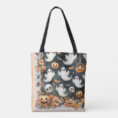Halloween Ghosts Pumpkins Bats Tote Bag Tasche (Rückseite)