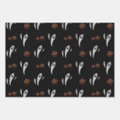 Halloween Ghosts Pumpkins Orange & Black 3 Geschenkpapier Set (Vorderseite 2)