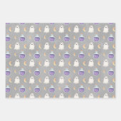 Halloween Ghosts Pumpkins Pattern Wrapping Paper Geschenkpapier Set (Vorderseite 3)