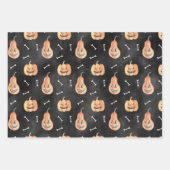 Halloween Ghosts Pumpkins Pattern Wrapping Paper Geschenkpapier Set (Vorderseite 2)