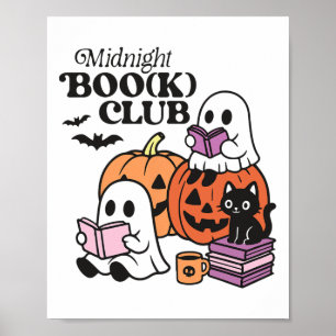 Halloween Ghosts Reading Book Poster
