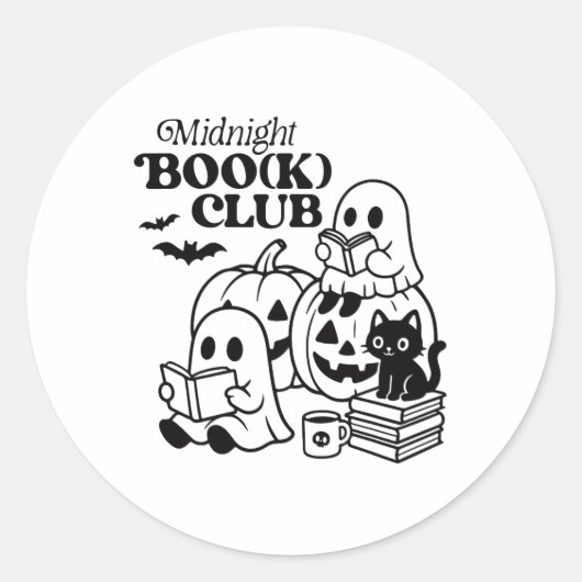 Halloween Ghosts Reading Book Runder Aufkleber (Vorderseite)