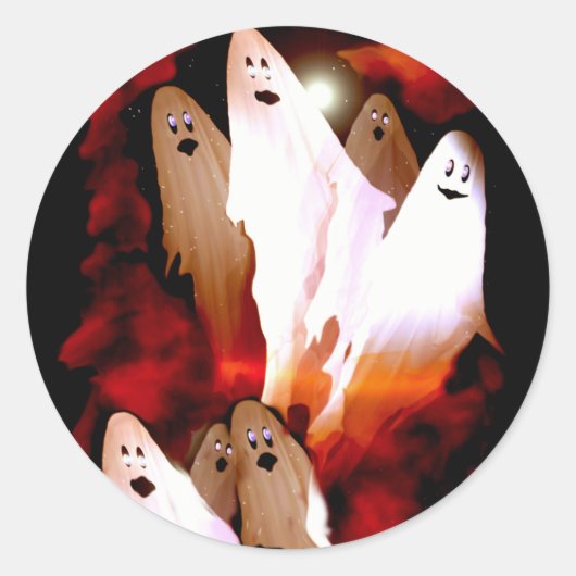 Halloween Ghosts Runder Aufkleber (Vorderseite)