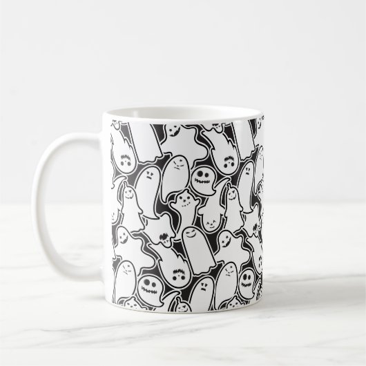 Halloween Ghosts Spooky Pattern Kaffeetasse (Links)