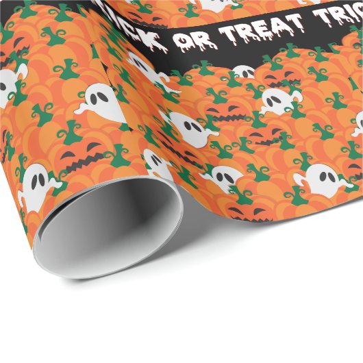 Halloween Ghosts Spuk Pumpkin Geschenkpapier (Rolleneckpunkt)