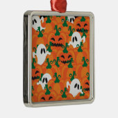 Halloween Ghosts Spuk Pumpkin-Patch Silbernes Ornament (Rechts)