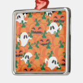 Halloween Ghosts Spuk Pumpkin-Patch Silbernes Ornament (Links)