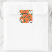 Halloween Ghosts Spuk Pumpkin Quadratischer Aufkleber (Tasche)