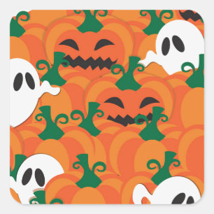 Halloween Ghosts Spuk Pumpkin Quadratischer Aufkleber