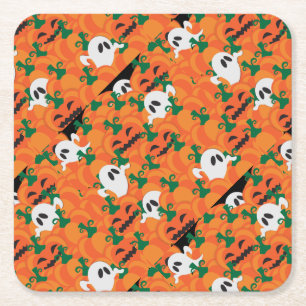 Halloween Ghosts Spuk Pumpkin Rechteckiger Pappuntersetzer
