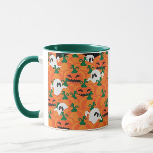 Halloween Ghosts Spuk Pumpkin Tasse (Mit Donut)