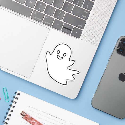 Halloween Ghosts Sticker (Laptop mit iPhone)