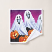 Halloween Ghosts und Pumpkins Badhandtuch Set (Waschlappen)