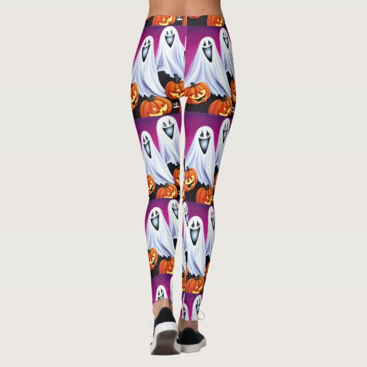 Halloween Ghosts und Pumpkins Leggings (Rückseite)