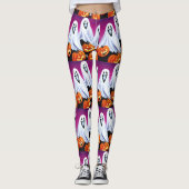 Halloween Ghosts und Pumpkins Leggings (Vorderseite)