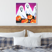 Halloween Ghosts und Pumpkins Leinwanddruck (Insitu (Schlafzimmer))