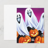 Halloween Ghosts und Pumpkins Mitteilungskarte (Vorne/Hinten)