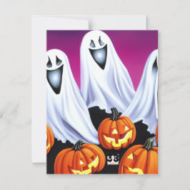 Halloween Ghosts und Pumpkins Mitteilungskarte