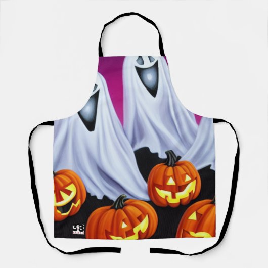 Halloween Ghosts und Pumpkins Schürze (Vorderseite)