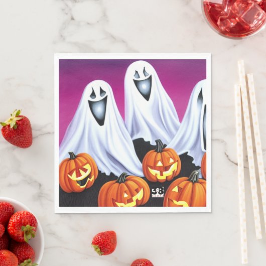 Halloween Ghosts und Pumpkins Serviette (Beispiel)