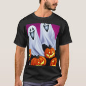 Halloween Ghosts und Pumpkins T-Shirt (Vorderseite)