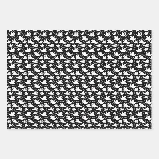 Halloween Ghosts Wrapping Paper Sheets Geschenkpapier Set (Vorderseite 2)