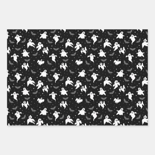 Halloween Ghosts Wrapping Paper Sheets Geschenkpapier Set (Vorderseite 3)