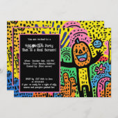 Halloween Ghoul Doodle Extravaganza Einladung (Vorne/Hinten)