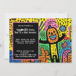 Halloween Ghoul Doodle Extravaganza Einladung