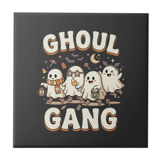 Halloween-Ghoul-Gang Fliese (Vorderseite)