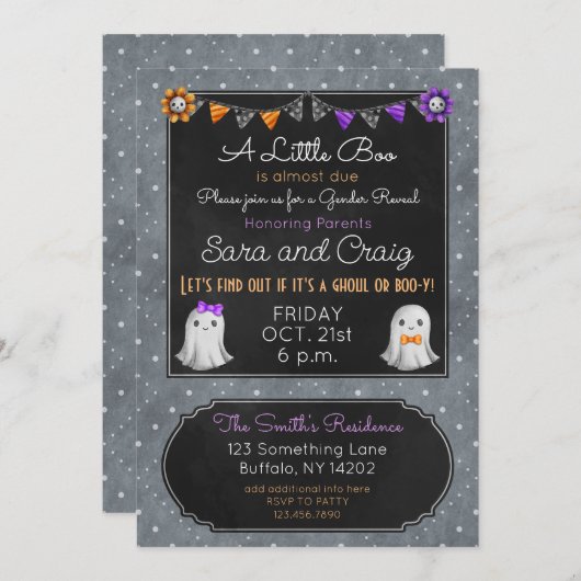 Halloween Ghoul oder Boo-y Baby Einladung (Vorne/Hinten)