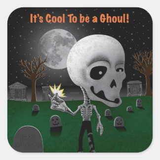 Halloween Ghoul Quadratischer Aufkleber
