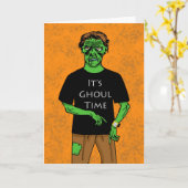 Halloween Ghoul Time, Zombie Watch Karte (Gelbe Blume)