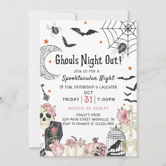 Halloween Ghouls Night Out Party Ladys Night Einladung (Vorderseite)