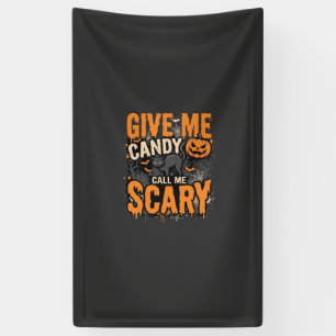 Halloween Gib Mir Süße Gruselige Katze Banner